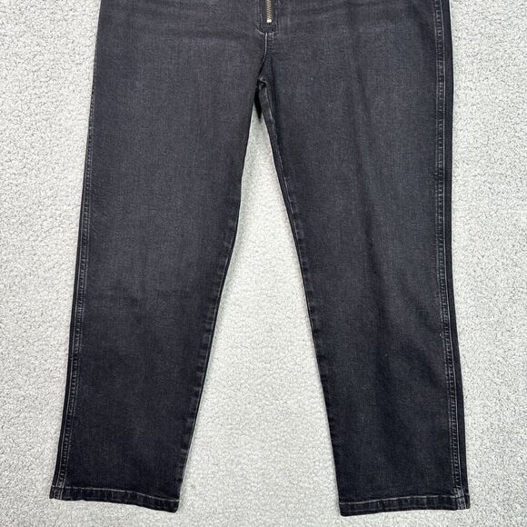 Frame The Zip Up Jean Women Size 29 Lunar Black Crop Stretch High Rise NWT - Picture 4 of 14